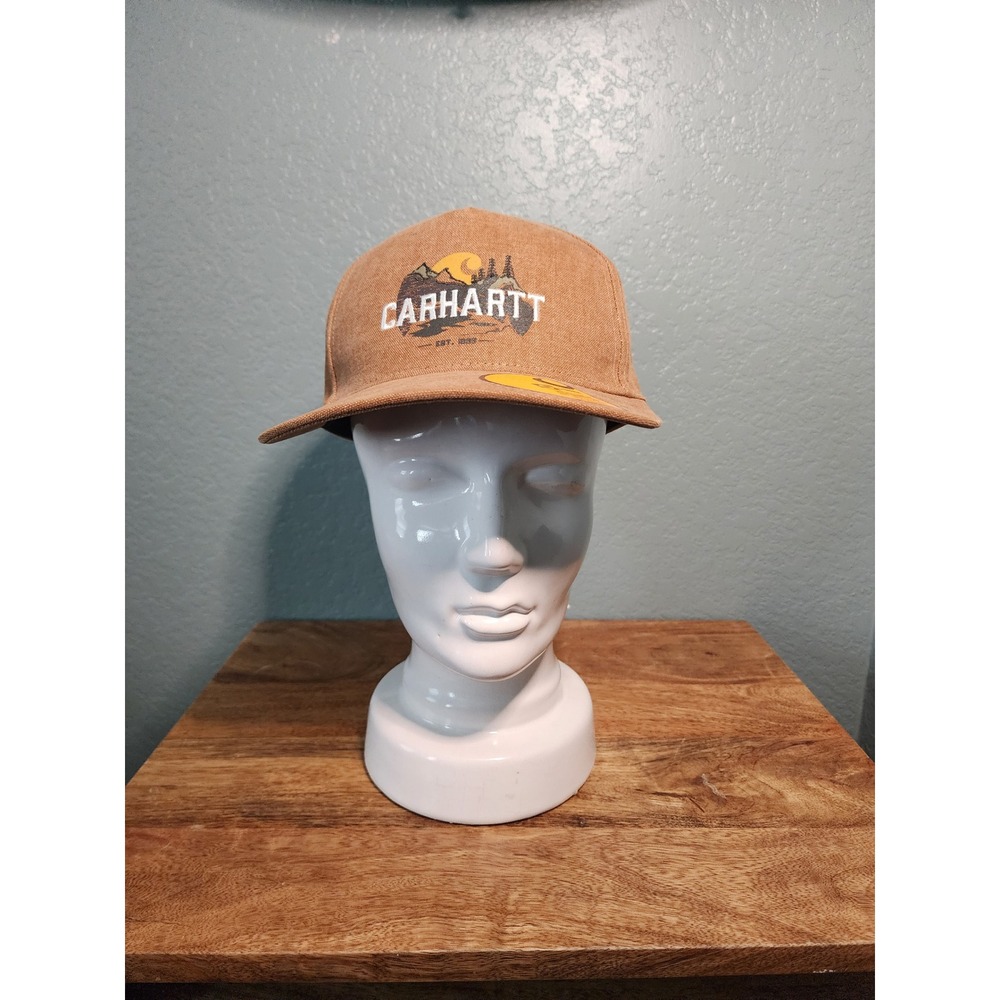 Carhartt Mens Canvas Outdoor Graphic Cap Brown Snapback Hat